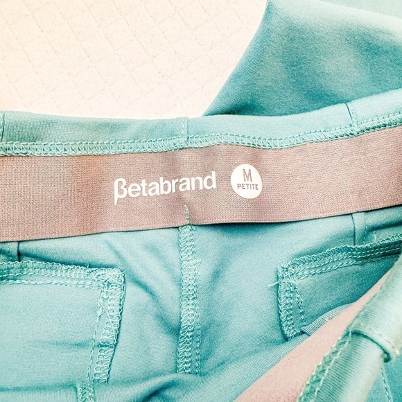 Betabrand Belted Blue Cropped Slack Pants Size Med Petite - Picture 6 of 7